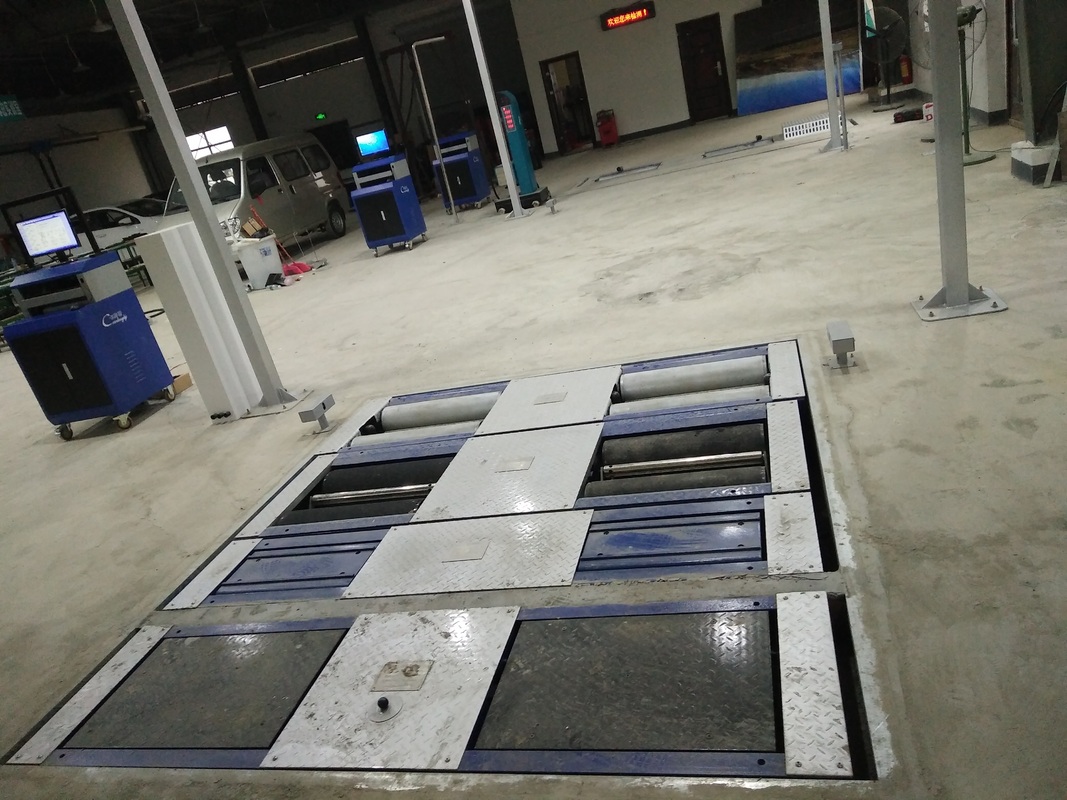 اختبار الفرامل 5 في 1 مع 4000 كجم الحد الأقصى لحمل المحور ، وانزلاق جانبية صفيحة مزدوجة ، وكمبيوتر التحكم الصناعي لخط اختبار المركبات